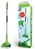 A product image showing a cordless grass trimmer and its packaging, with various feature callouts. Produktbild-Vorschau