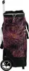 A side view of a rolling shopping bag with a floral pattern. Voir les images du produit