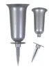 BURI Grabvase Silber Friedhofsvase Grabmalvase Produktbild-Vorschau 4