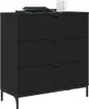 vidaXL Credenza nera 79,5 x 33 x 82 cm Materiale a base di Anteprima dell’immagine prodotto 3