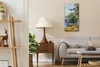Wanduhr Bürouhr Leinwand Bild 30x60 Gemälde Fluss Wald Produktbild-Vorschau 3