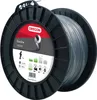 A spool of trimmer line on a black plastic reel, with product information and branding on the label. Produktbild-Vorschau