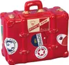 Spardose Reisekoffer in Rot handbemalt 14 cm x 6 cm x 13 cm Produktbild-Vorschau 1