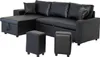 Ecksofa, umwandelbar, TONY, 3-Sitzer, schwarz Produktbild-Vorschau 1