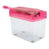 A manual paper shredder with a pink top and a clear plastic bin. Náhled obrázku produktu