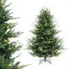 A Christmas tree with lights on a white background. Anteprima dell’immagine prodotto