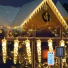 Peviasot 10M LED Eisregen Lichterkette LED Solar Eiszapfen Produktbild-Vorschau 1