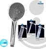 A product image showcasing a hand shower with three different spray modes illustrated. Produktbild-Vorschau