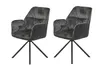 Two gray swivel chairs with armrests are shown against a white background. Produktbild-Vorschau