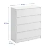 Kommode 76cm breit mit 4 Schubladen Kommode weiß schmal Produktbild-Vorschau 8