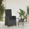 An outdoor patio scene with a chair and table. Produktbild-Vorschau