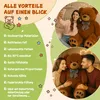 A collage showing a woman taking a selfie with a giant teddy bear and a couple cuddling with a giant teddy bear. Anteprima dell’immagine prodotto