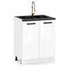 ULWEHOME | Spülenunterschrank 60 cm Weiß Hochglanz, Produktbild-Vorschau 1