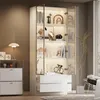 Weißer Vitrinenschrank mit 2 Glastüren & 2 Schubladen Produktbild-Vorschau 2