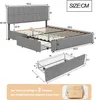 CDGlobal Polsterbett 160x200cm Doppelbett mit Schubladen Produktbild-Vorschau 7