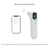 A digital thermometer and a smartphone displaying temperature readings, connected via Bluetooth. Produktbild-Vorschau
