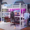 A gaming loft bed setup with a desk, chair, and computer. Podgląd zdjęcia produktu