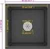 vidaXL Lavello da incasso a mano in acciaio inox nero Anteprima dell’immagine prodotto 12