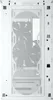 The image shows the front of a white computer case with two large fans visible through a transparent front panel. Voir les images du produit