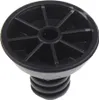 A black appliance foot with a ribbed stem and a circular top with radiating spokes. Produktbild-Vorschau