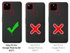 Three phone cases are shown, with one marked as a correct fit and two as incorrect fits for specific phone models. Produktbild-Vorschau
