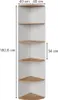 A tall, narrow corner shelving unit with multiple shelves. Voir les images du produit