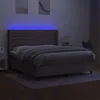 Boxspringbett mit Matratze & LED Taupe 180x200 cm Stoff Produktbild-Vorschau 3