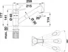 Technical drawing of a kitchen faucet with dimensions and angles indicated. Produktbild-Vorschau