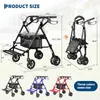 2-in-1 Rollator fš¹r Senioren mit Sitz und Fu?pedal, Produktbild-Vorschau 3