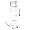 vidaXL Bücherregal/Raumteiler Schwarz 40x35x167 cm Produktbild-Vorschau 9