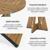 Collage of images showing details of a round wooden dining table. Anteprima dell’immagine prodotto