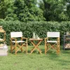 Chaises de régie 2 pcs. Pliable Crème Bois massif Teck Voir les images du produit 2