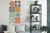 MuchoWow® Poster Blumen - Vintage - Muster - Blau - Orange Produktbild-Vorschau 4