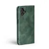 A green flip cover phone case is shown against a white background. Produktbild-Vorschau