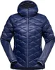 Dunkelblaue Isolationsjacke für Damen von La Sportiva; mit Kapuze und gestepptem Design. Produktbild-Vorschau
