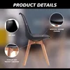 A close-up marketing image of a black chair with wooden legs, highlighting its features. Voir les images du produit