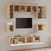 vidaXL 8 tlg. TV Schrank Set Sonoma Eiche Holzwerkstoff - Produktbild-Vorschau 4