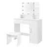 ML-Design Schminktisch Weiß mit Hocker, Frisiertisch mit Produktbild-Vorschau 2