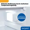 Interior view of a refrigerator showing a temperature control dial and an illuminated compartment. Produktbild-Vorschau