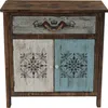 A front view of a wooden cabinet with a drawer and two doors. Podgląd zdjęcia produktu