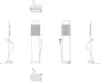 Multiple views of a white garment steamer on a white background. Podgląd zdjęcia produktu