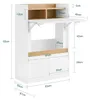 SoBuy Klappbarer Schreibtisch mit Ablagen und 2 Schubladen Produktbild-Vorschau 7