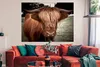 MuchoWow® Poster Schottischer Highlander - Baum - Gras Produktbild-Vorschau 2