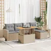vidaXL 6-tlg. Garten-Sofagarnitur mit Kissen Beige Poly Produktbild-Vorschau 2