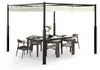 Ikodm Pergola 3 x 3 m Impermeabile Stabile Resistente Anteprima dell’immagine prodotto 15