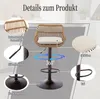 LVHOM Sada 2 ratanových barových židlí s kovovou podnoží, Náhled obrázku produktu 4