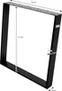 A black metal table leg frame with dimensions indicated. Náhľad obrázku produktu