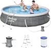 BESTWAY Fast Set Pool Swimmingpool Rund Rattan Optik + Produktbild-Vorschau 1