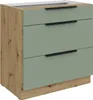 Dolná šuplíková skrinka LUNARA - šírka 80 cm, zelená / dub Náhľad obrázku produktu 1
