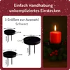 Kerzenteller 4er Set Metall Schwarz Ø 8,5 cm mit 2 Dornen Produktbild-Vorschau 2